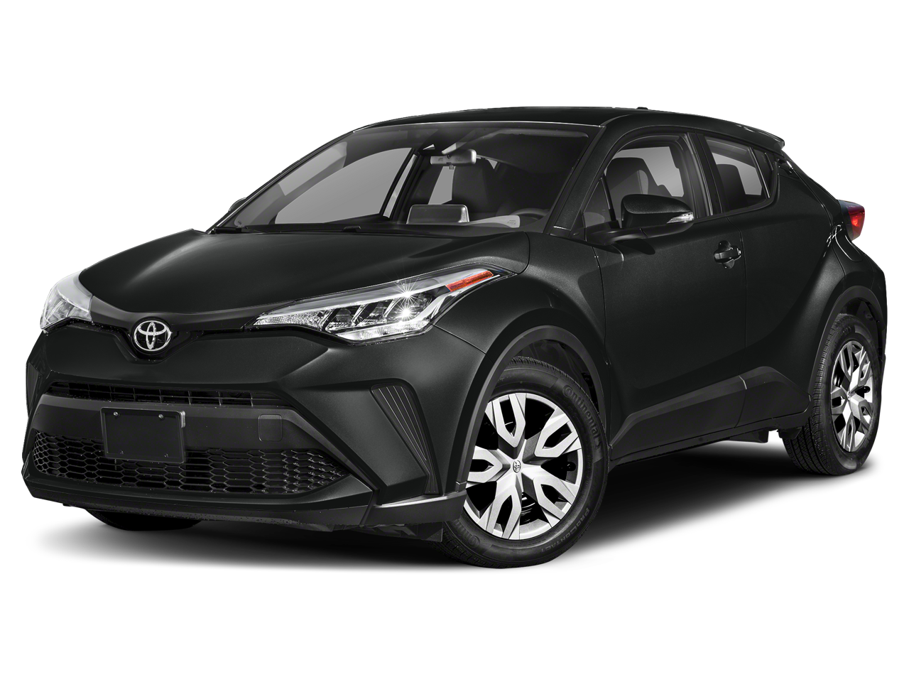2021 Toyota C-HR LE in Black Sand Pearl — front three-quarter view