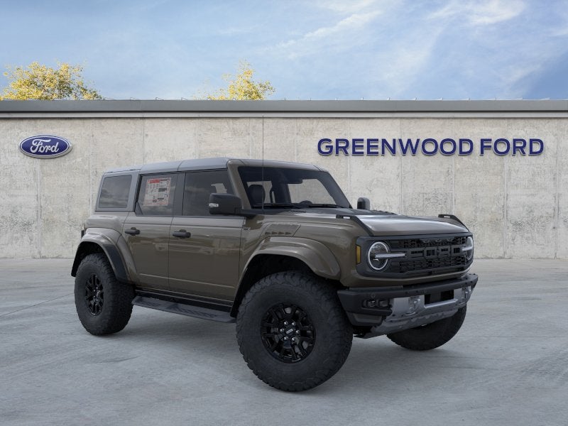2026 Ford Bronco Raptor in Marsh Gray — front three-quarter view