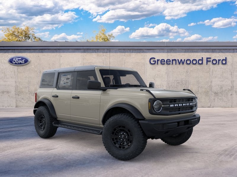 2026 Ford Bronco Base in Desert Sand — front three-quarter view
