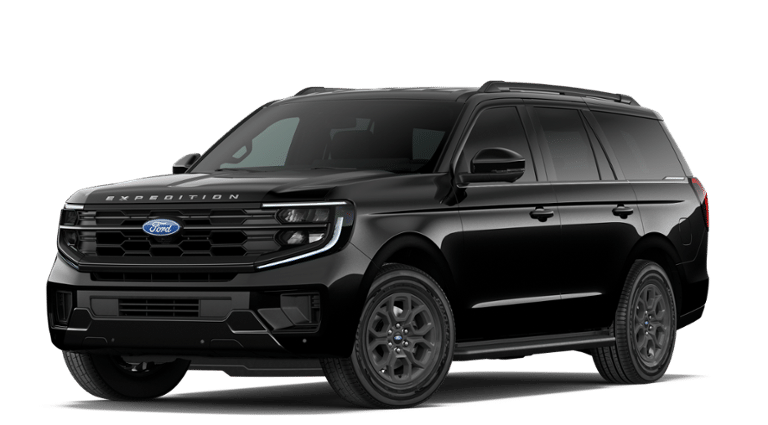 2027 Ford Expedition Active in Agate Black Metallic — front three-quarter view