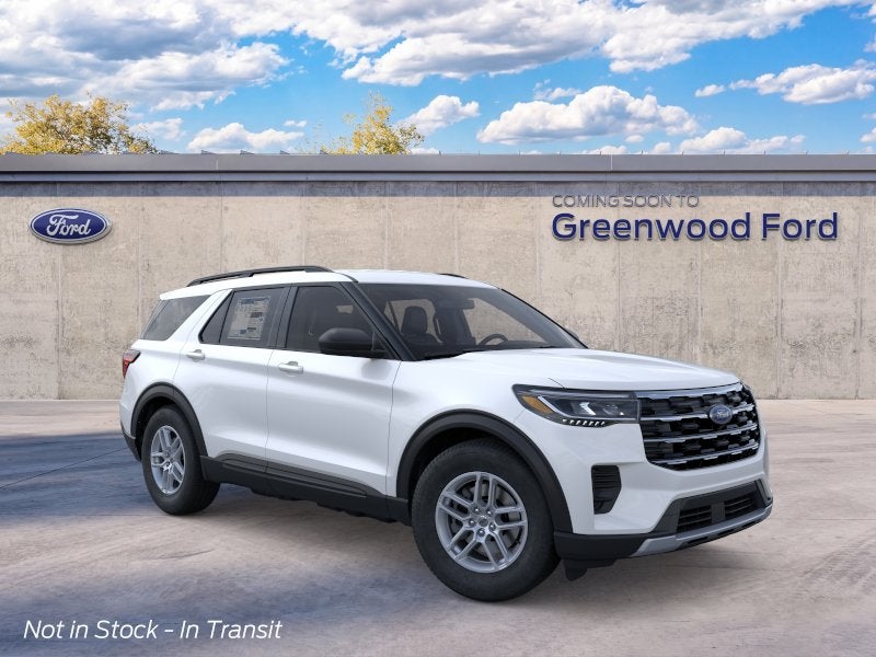 2026 Ford Explorer Active in Star White Metallic Tri-Coat — front three-quarter view