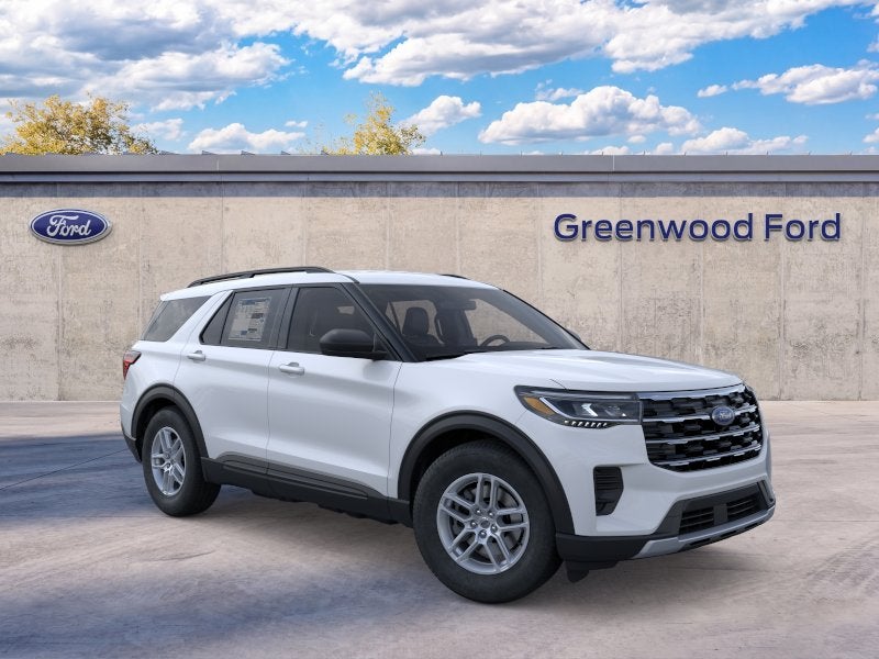 2026 Ford Explorer Active in Space White Metallic — front three-quarter view