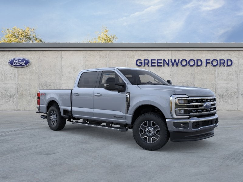 2026 Ford Super Duty F-250 Lariat in Glacier Gray Metallic Tri-Coat — front three-quarter view