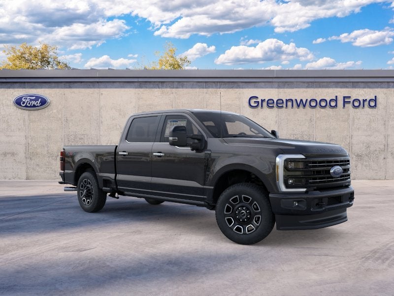 2026 Ford Super Duty F-350 Platinum in Agate Black Metallic — front three-quarter view