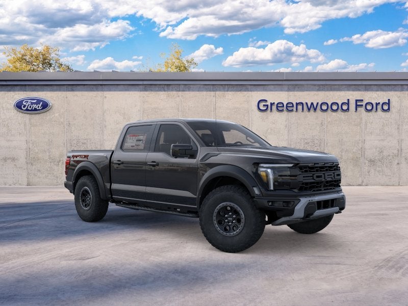 2026 Ford F-150 Raptor in Agate Black Metallic — front three-quarter view