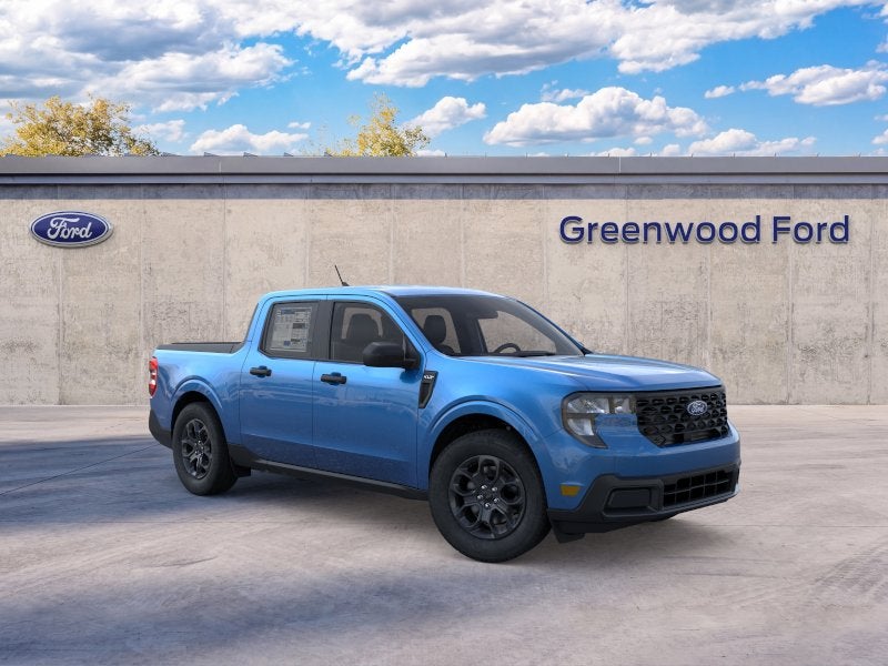 2026 Ford Maverick XLT in Velocity Blue — front three-quarter view
