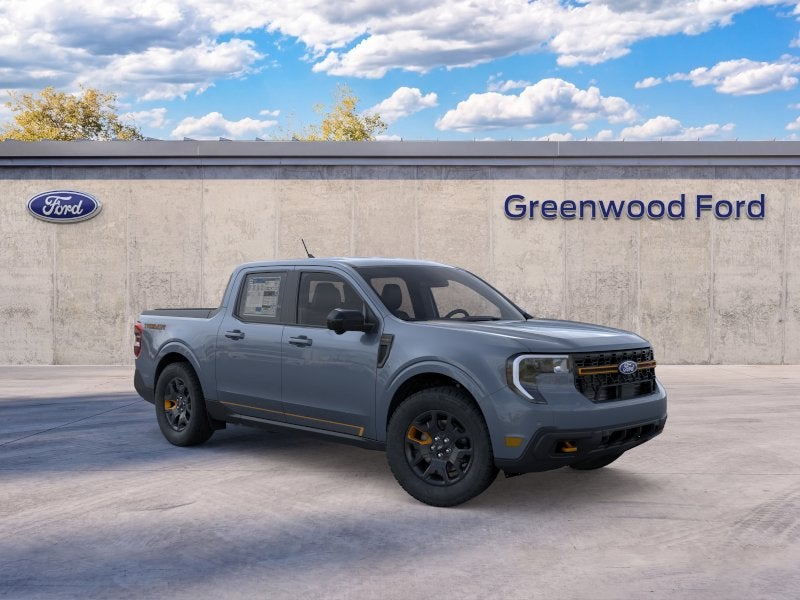 2026 Ford Maverick Tremor in Azure Gray Metallic Tri-Coat — front three-quarter view