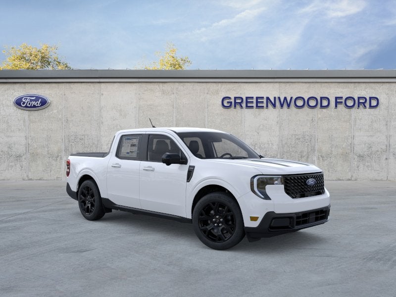 2026 Ford Maverick Lariat in Oxford White — front three-quarter view