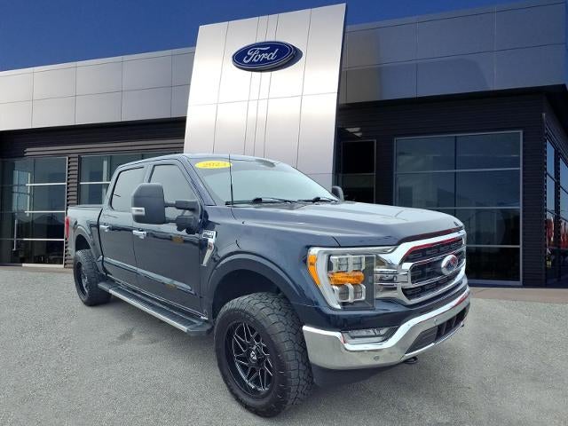 2023 Ford F-150 XLT in Antimatter Blue Metallic — front three-quarter view