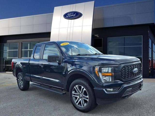 2023 Ford F-150 XLT in Agate Black Metallic — front three-quarter view