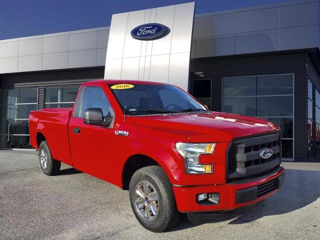 2016 Ford F-150 XLT in Race Red — front three-quarter view